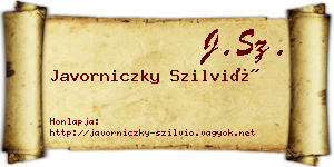 Javorniczky Szilvió névjegykártya